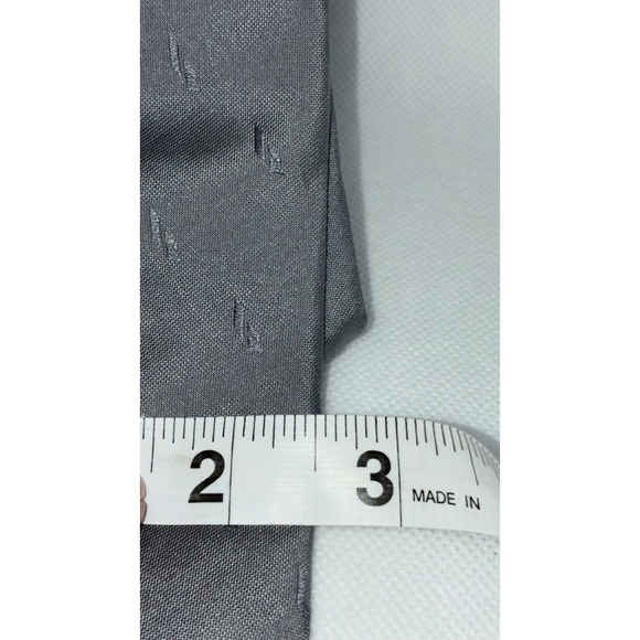 Stringbeans Plus Mens Gray Silk Embroidered Geometric Pattern Tie Made in USA - Picture 7 of 9
